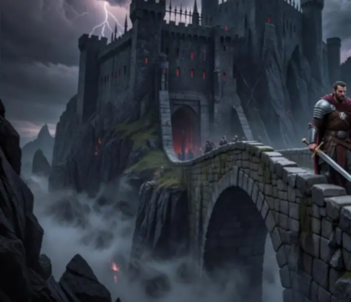 Bohaterowie przemierzający starożytne ruiny i zamki w kampanii Guild Wars Reforged