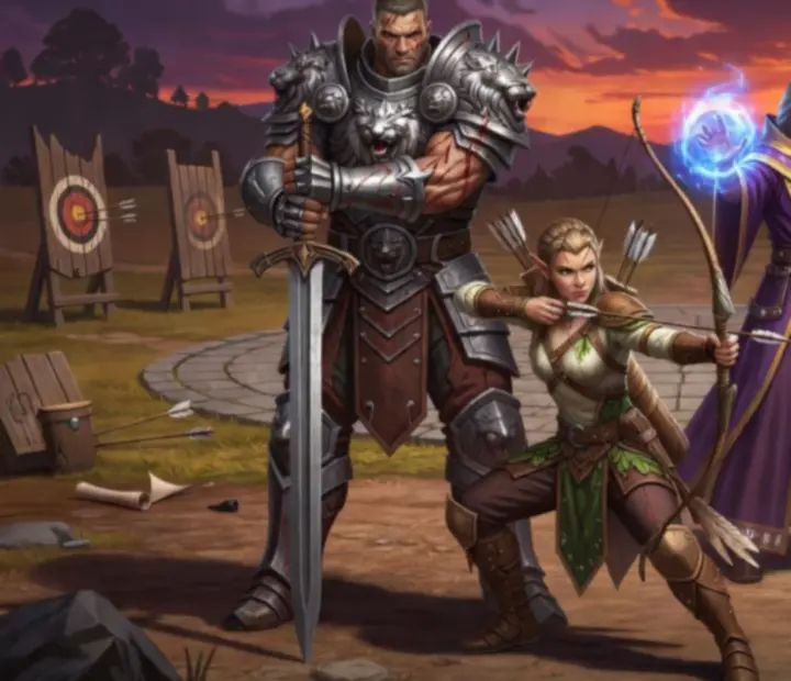 Ilustracja przedstawiająca wojownika, maga i łuczniczkę jako klasy w Guild Wars Reforged