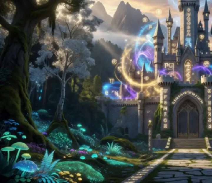 Cinematiczna ilustracja przedstawiająca Królestwo Magów w Guild Wars Reforged