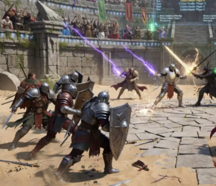 Gracze ścierający się na arenie PvP w Guild Wars Reforged
